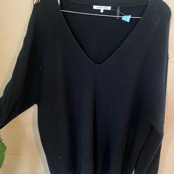 Helmut Lang Black V-Neck Sweater
